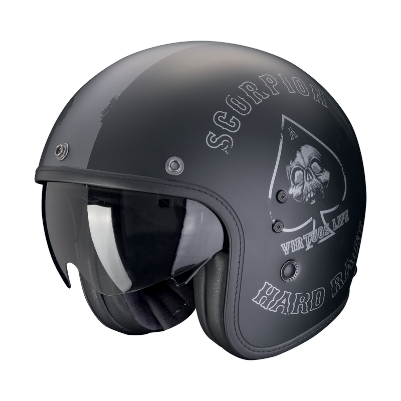 Casco SCORPION BELFAST EVO Spade Matt Black-Silver