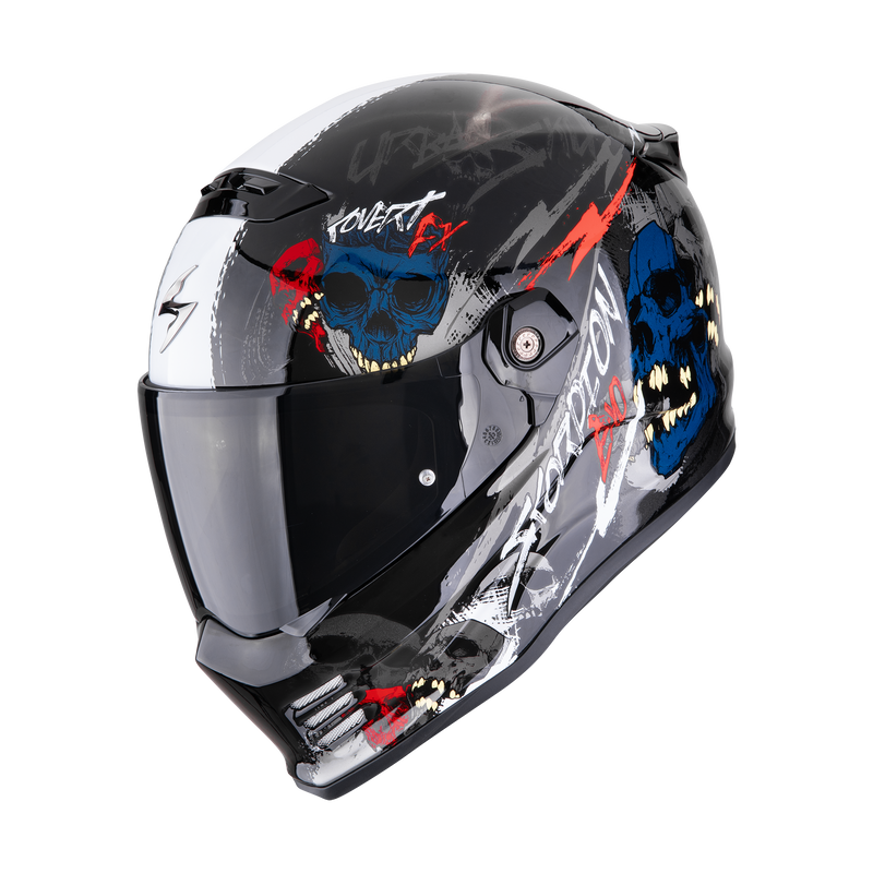 Casco SCORPION CONVERT FX Skullz Black-Grey-Red