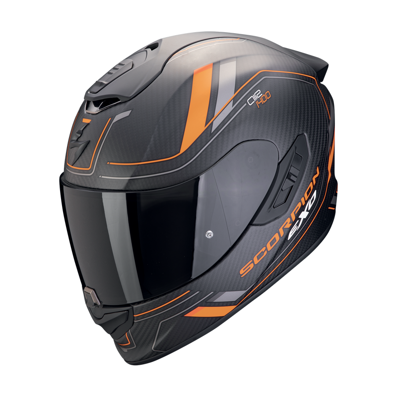 Casco SCORPION EXO-1400 EVO II Carbon Air Mirage Matt Black-Orange