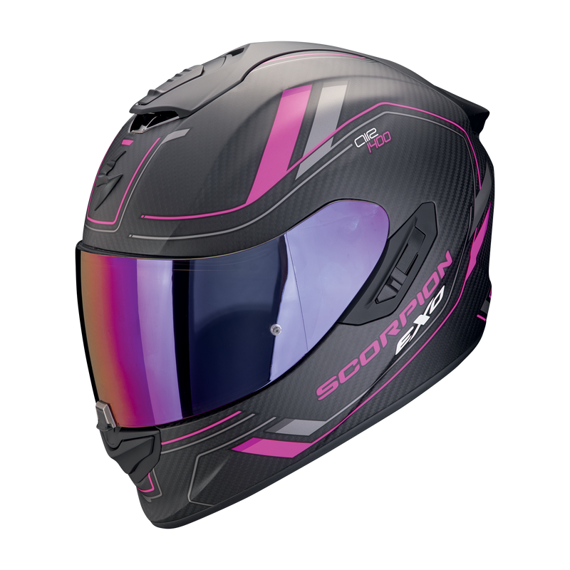 Casco SCORPION EXO-1400 EVO II Carbon Air Mirage Matt Black-Pink