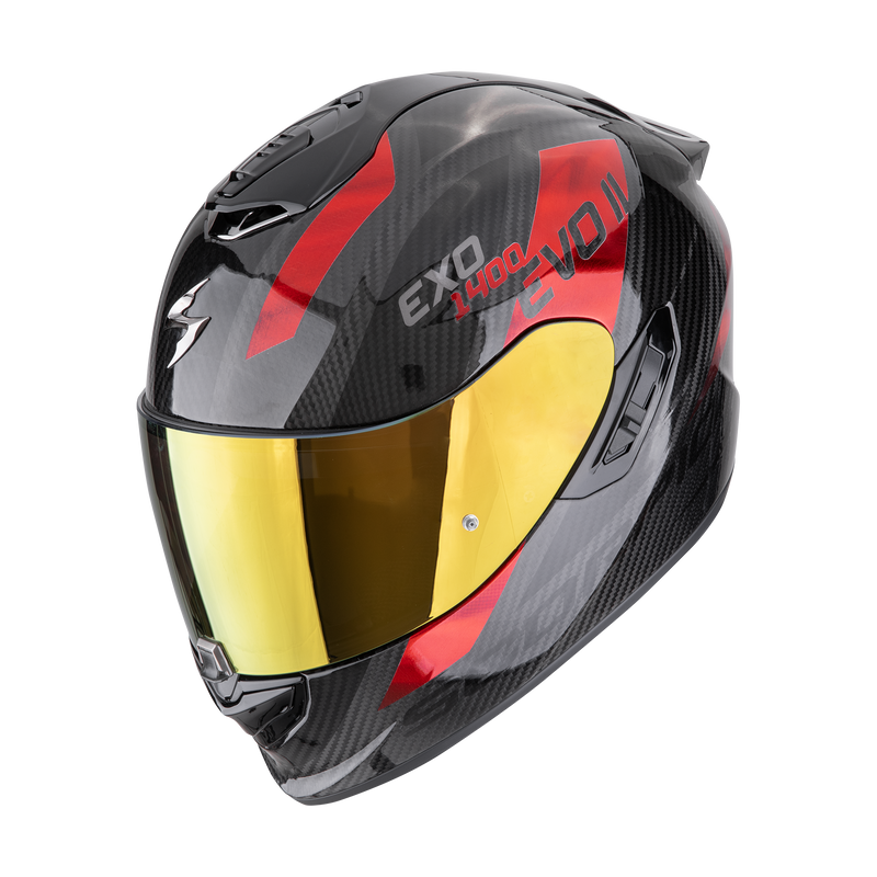 Casco SCORPION EXO-1400 EVO II Carbon Air Platted Black-Red