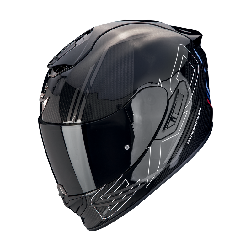 Casco SCORPION EXO-1400 EVO II Carbon Air Reika Black-Silver-Blue