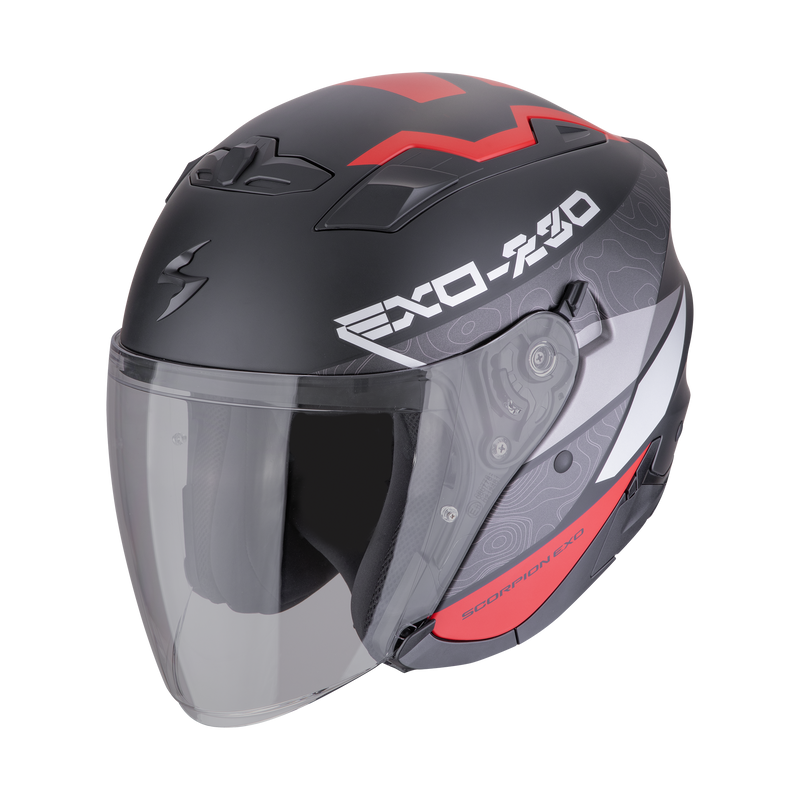 Casco SCORPION EXO-230 Band Matt Black-Red-Silver