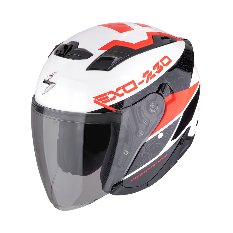 Casco SCORPION EXO-230 Band White-Black-Red