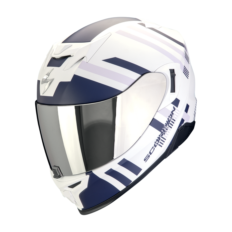 Casco SCORPION EXO-520 EVO Air Banshee Matt White-Blue-Purple