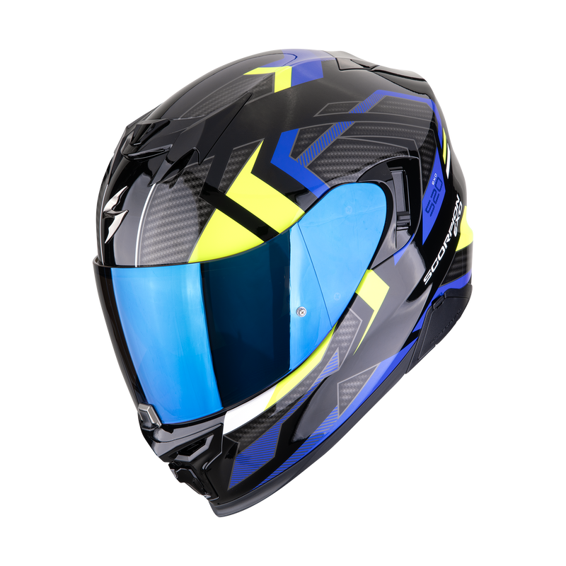 Casco SCORPION EXO-520 EVO Air Sensus Black-Blue-Neon Yellow