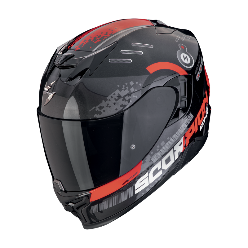 Casco SCORPION EXO-520 EVO Air Titan Metal Black-Red