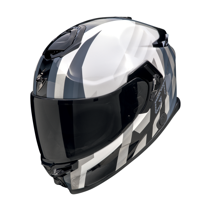 Casco SCORPION EXO-GT SP Air Touradven Pearl White-Silver