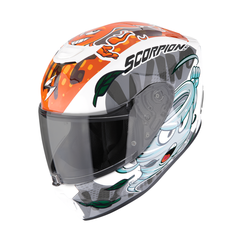 Casco SCORPION EXO-JNR Air THE4ELEMENTS White-Blue-Orange