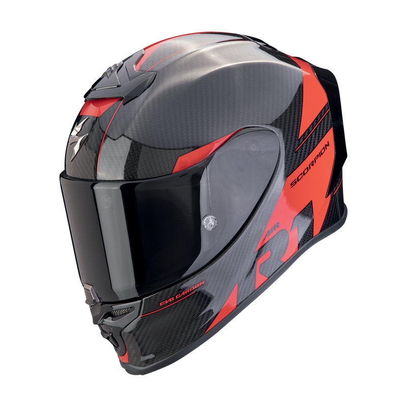 Casco SCORPION EXO-R1 EVO Carbon Air Rally Black-Red