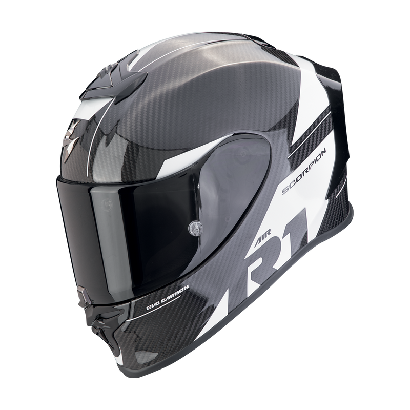 Casco SCORPION EXO-R1 EVO Carbon Air Rally Black-White