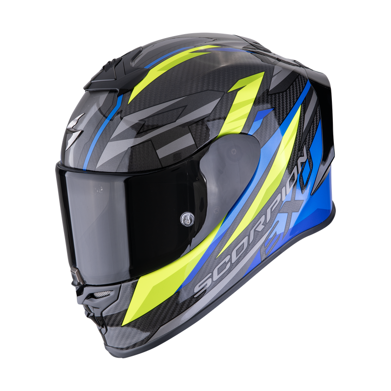 Casco SCORPION EXO-R1 EVO Carbon Air Runner Black-Blue-Neon Yellow