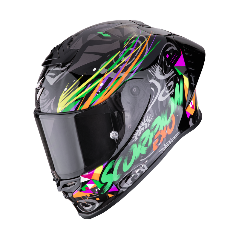 Casco SCORPION EXO-R1 EVO Air Savage Black-Green-Orange