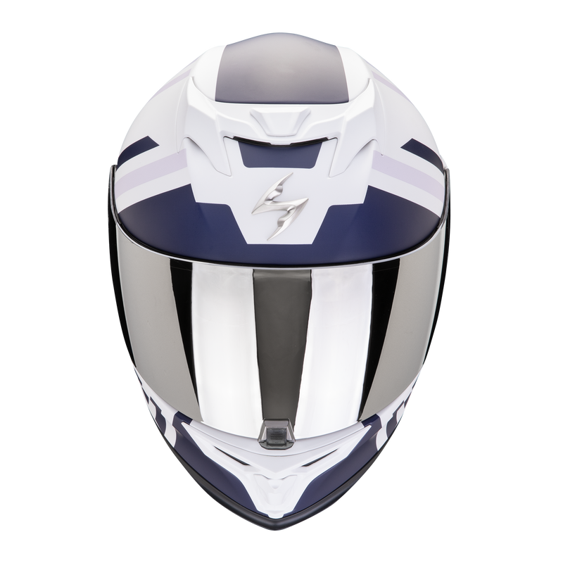 Casco SCORPION EXO-520 EVO Air Banshee Matt White-Blue-Purple