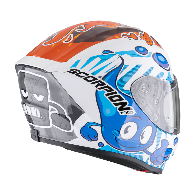 Casco SCORPION EXO-JNR Air THE4ELEMENTS White-Blue-Orange