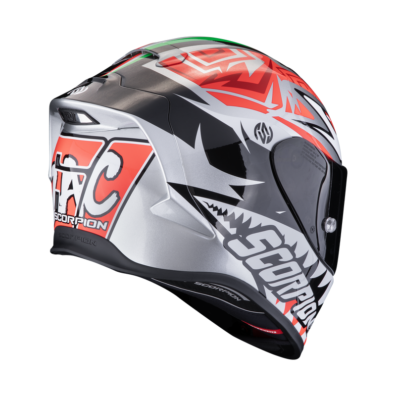 Casco SCORPION EXO-R1 EVO Air Zaccone Replica Silver-Black-Red